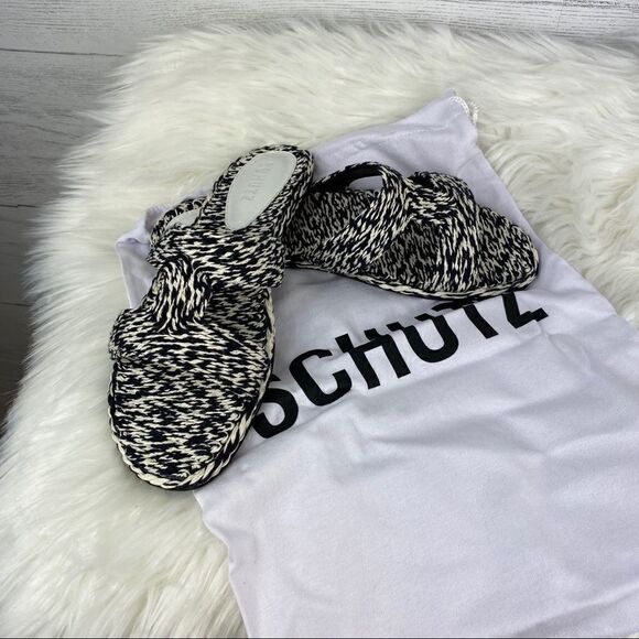 SCHUTZ Tammya Woven Cutout Slide Sandal, 8, NWT - Picture 2 of 5